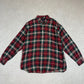 Ralph Lauren Flannel Shirt Large Red Cotton Check Short Sleeve Button Down