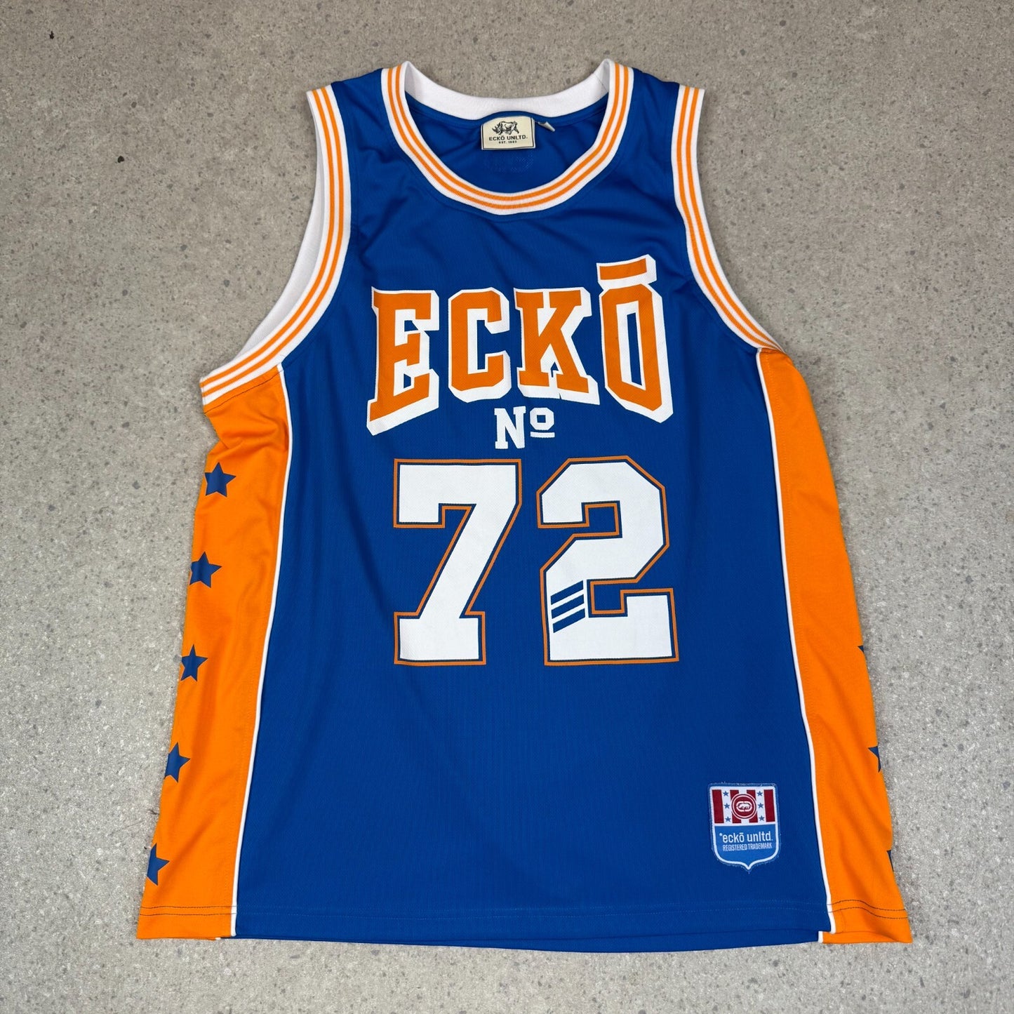 Echo Unlimited Basketball Jersey XL Orange Blue Y2K