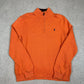 Polo Ralph Lauren 1/4 Zip Jumper XL Orange Cotton