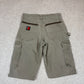 Wrangler Workwear Cargo Shorts 30” Khaki Green Denim Vintage Aesthetic Pockets