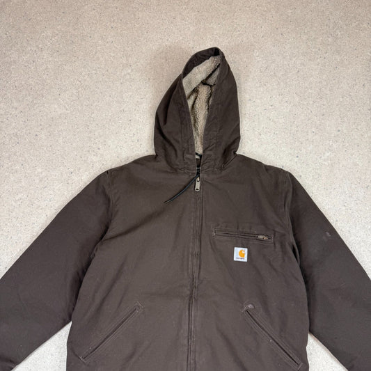 Carhartt Sherpa Active Jacket Small Loose Fit Brown Colourway Embroidered Logo