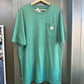 Carhartt T Shirt  XL Green Colourway Pocket Logo Relaxed Fit Short Sleeve