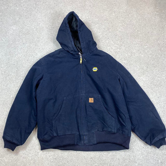 Vintage Carhartt Active Hooded Jacket navy 2XL