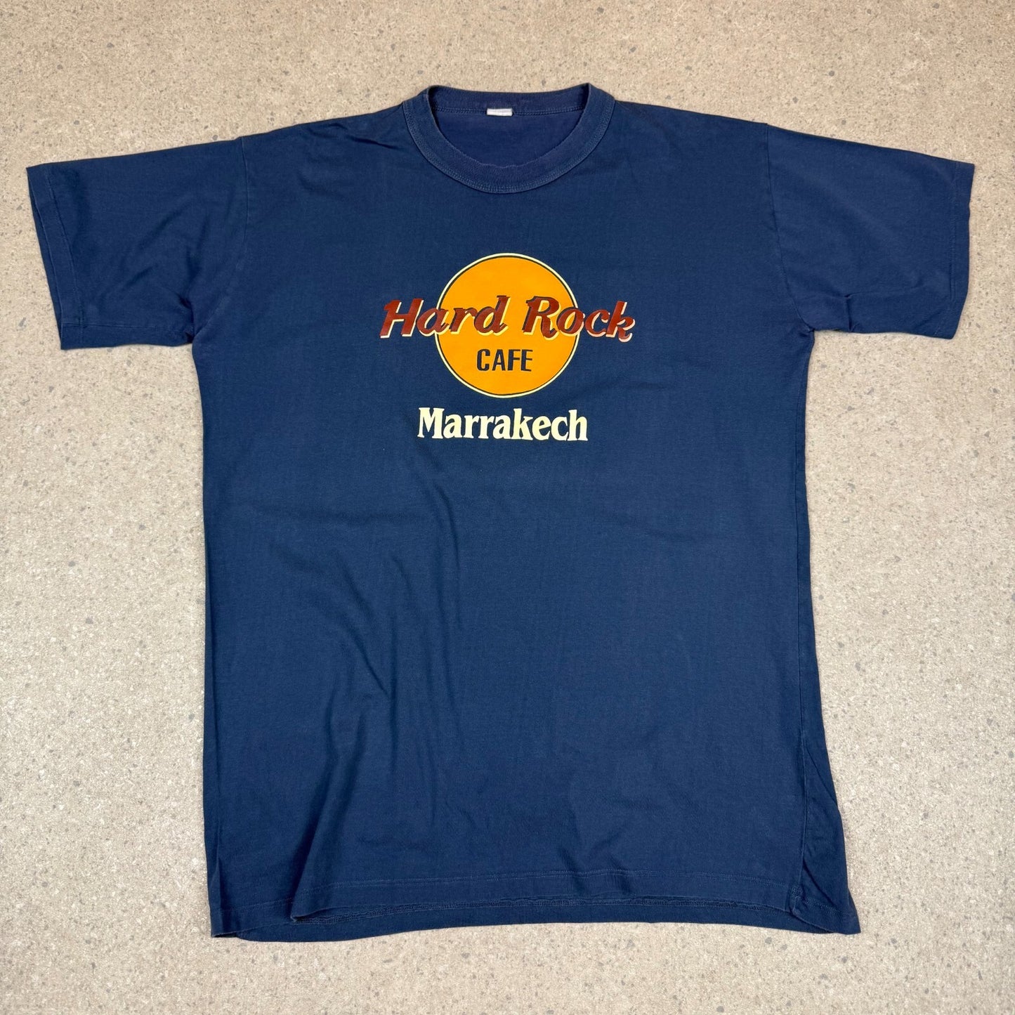 Hard Rock Cafe Marrkech T Shirt XL Blue Colourway Short Sleeve