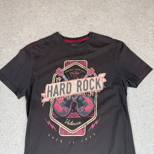 Hard Rock Cafe T Shirt Small Women’s Valencia Spellout Logo Short Sleeve Cotton