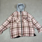 Dickies Flannel Shacket Large Padded Hooded Vintage Zip Up Pocket