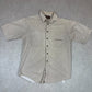 Harley Davidson Shirt Medium Beige Embroidered Logo Cropped Fit Oversized Fit