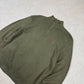 Ralph Lauren 1/4 Zip Jumper Large Khaki Knit Cotton