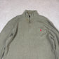 Ralph Lauren 1/4 Zip Large Green Colourway Embroidered Logo Cotton