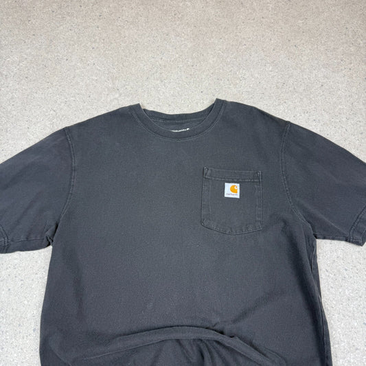 Carhartt T Shirt Medium Black Colourway Pocket Logo Relaxed Fit Heavyweight