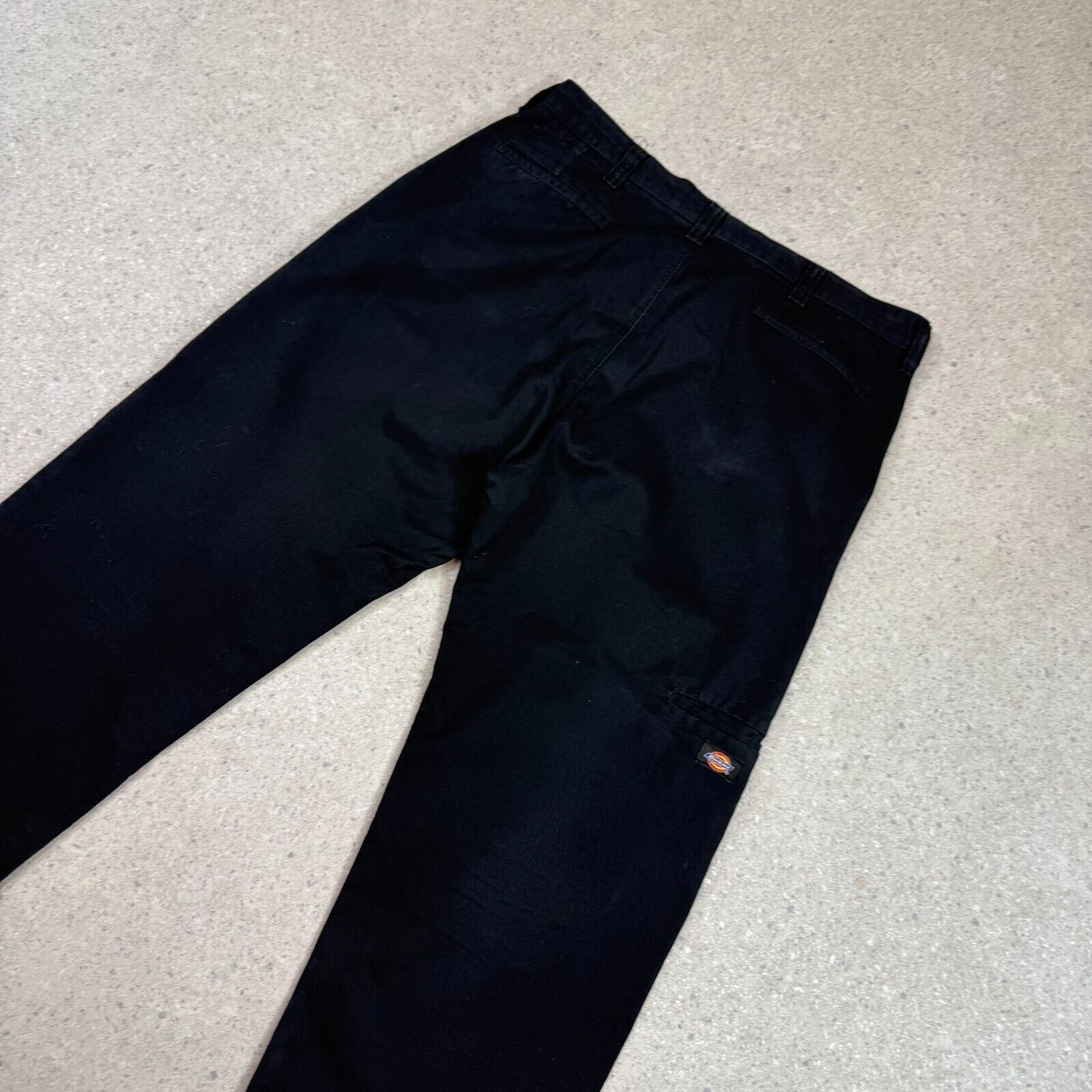 Dickies Skate Pants 38x28 Black Double Knees Wide Leg Trousers