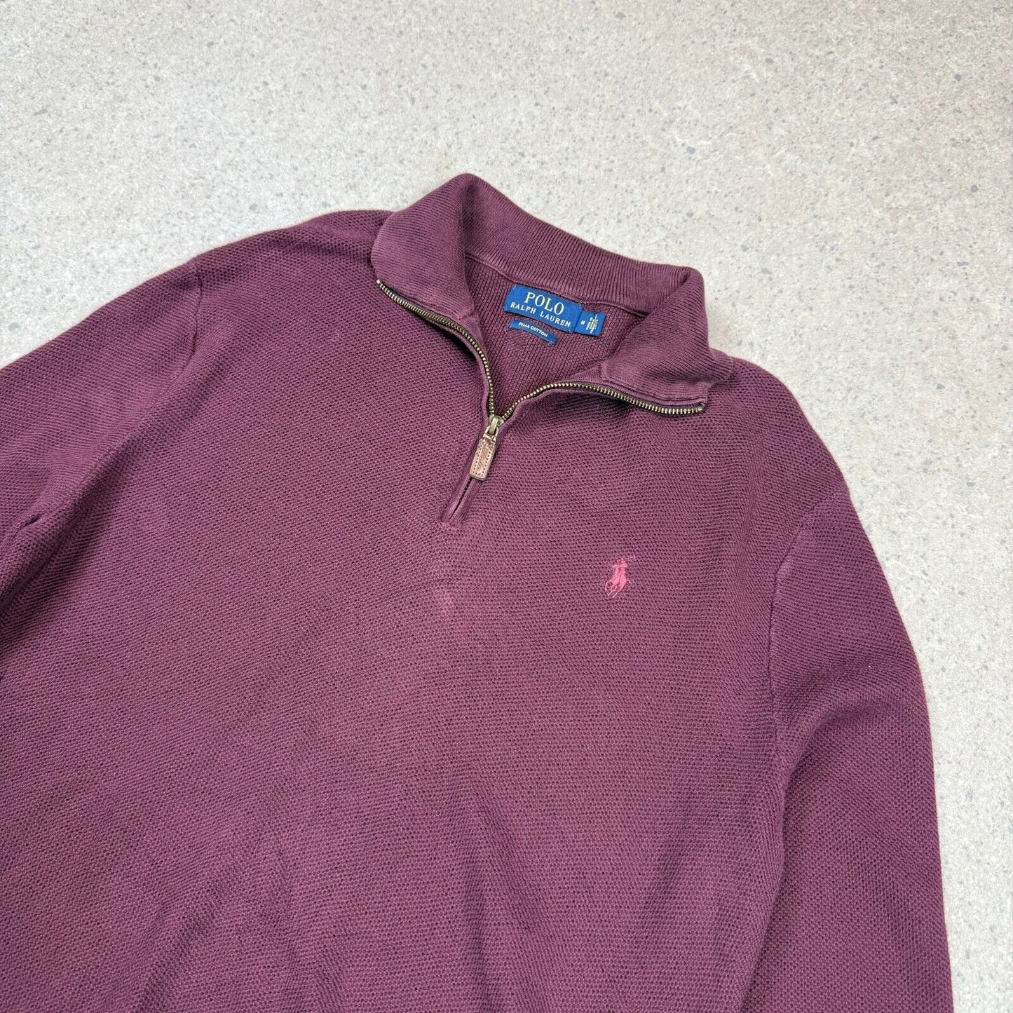 Ralph Lauren 1/4 Zip Medium Burgundy Colourway