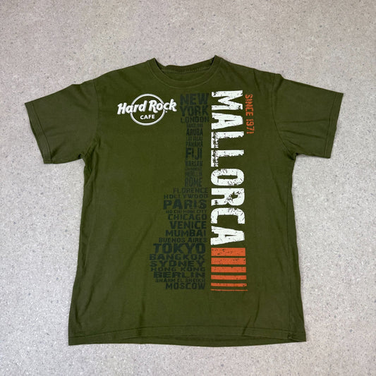 Hard Rock Cafe Mallorca T Shirt Medium Khaki Green Colourway