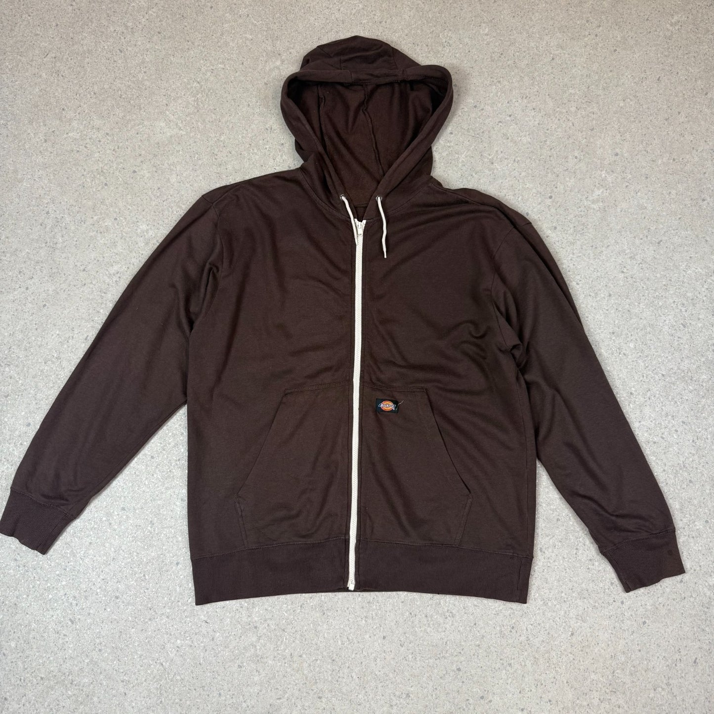 Dickies Zip Up Hoodie XL Brown Hooded