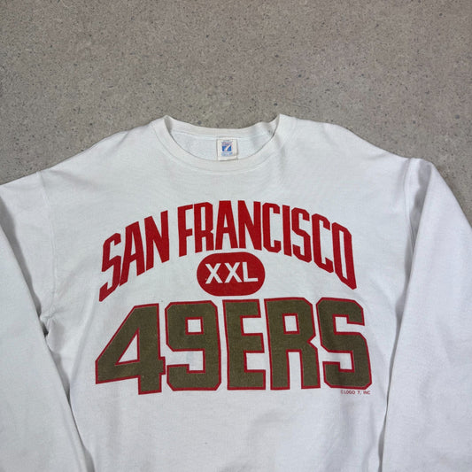San Francisco 49ers Sweatshirt Medium 90s Made in USA 7 Logo Spellout