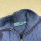 Ralph Lauren 1/4 Zip Ribbed Medium Blue Colourway