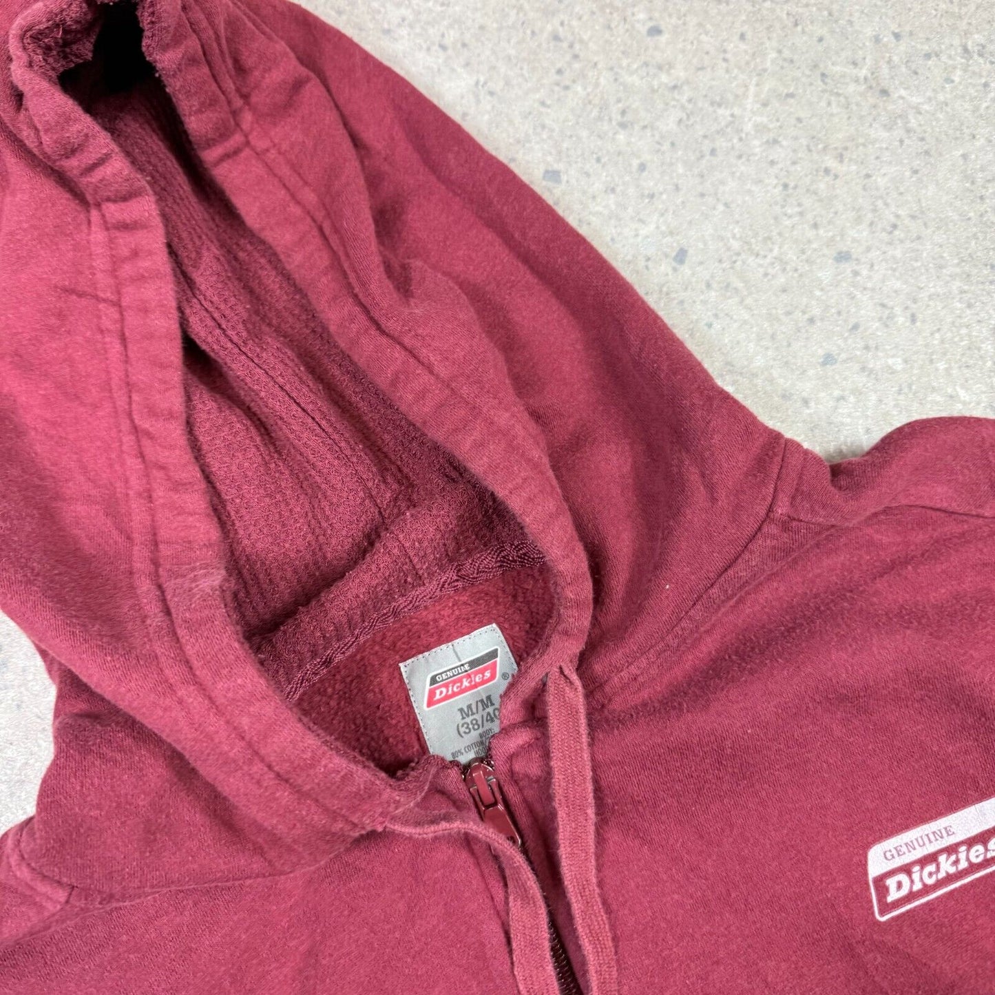 Dickies Zip Up Hoodie Medium Burgundy