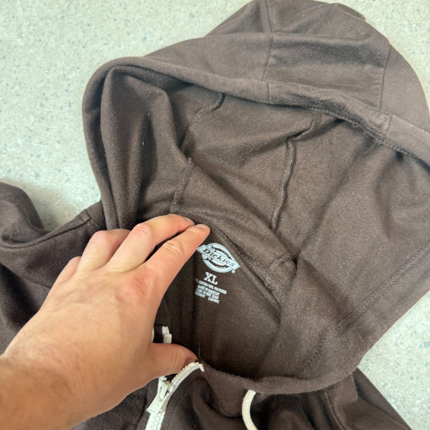 Dickies Zip Up Hoodie XL Brown Hooded