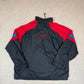 Nike Windbreaker Jacket XXL Black Red 90s Nike Embroidered Logo Zip Up Pocket