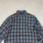 Ralph Lauren Check Shirt Medium Blue / Brown Colourway Embroidered Logo