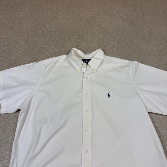 Ralph Lauren Short Sleeve Shirt XL White Colourway Cropped Boxy Fit