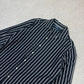 Ralph Lauren Shirt Large Black White Striped Custom Fit Long Sleeve
