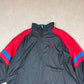 Nike Windbreaker Jacket XXL Black Red 90s Nike Embroidered Logo Zip Up Pocket