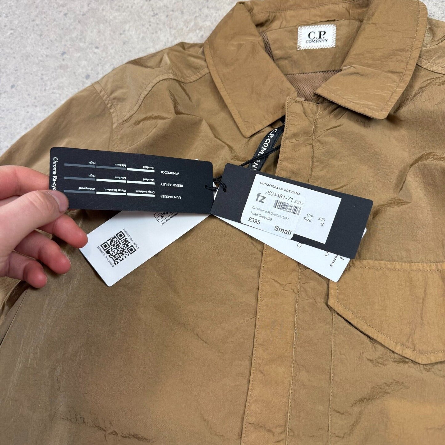 CP Company Chrome R Overshirt Small Lead Grey