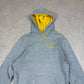 Nike Small Swoosh Hoodie Large Grey Embroidered Logo Y2K Hooded