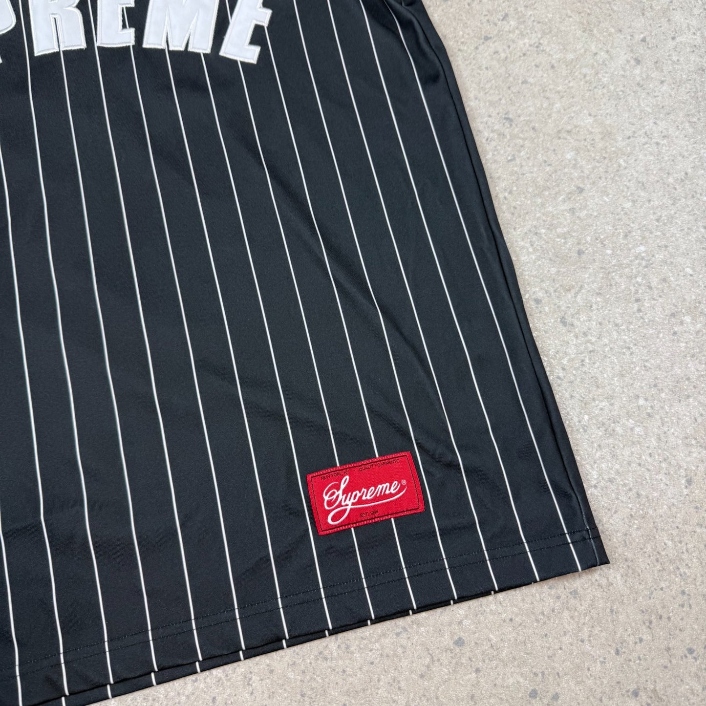 Supreme Baseball Jersey 2017 Large Black White Oversized Fit