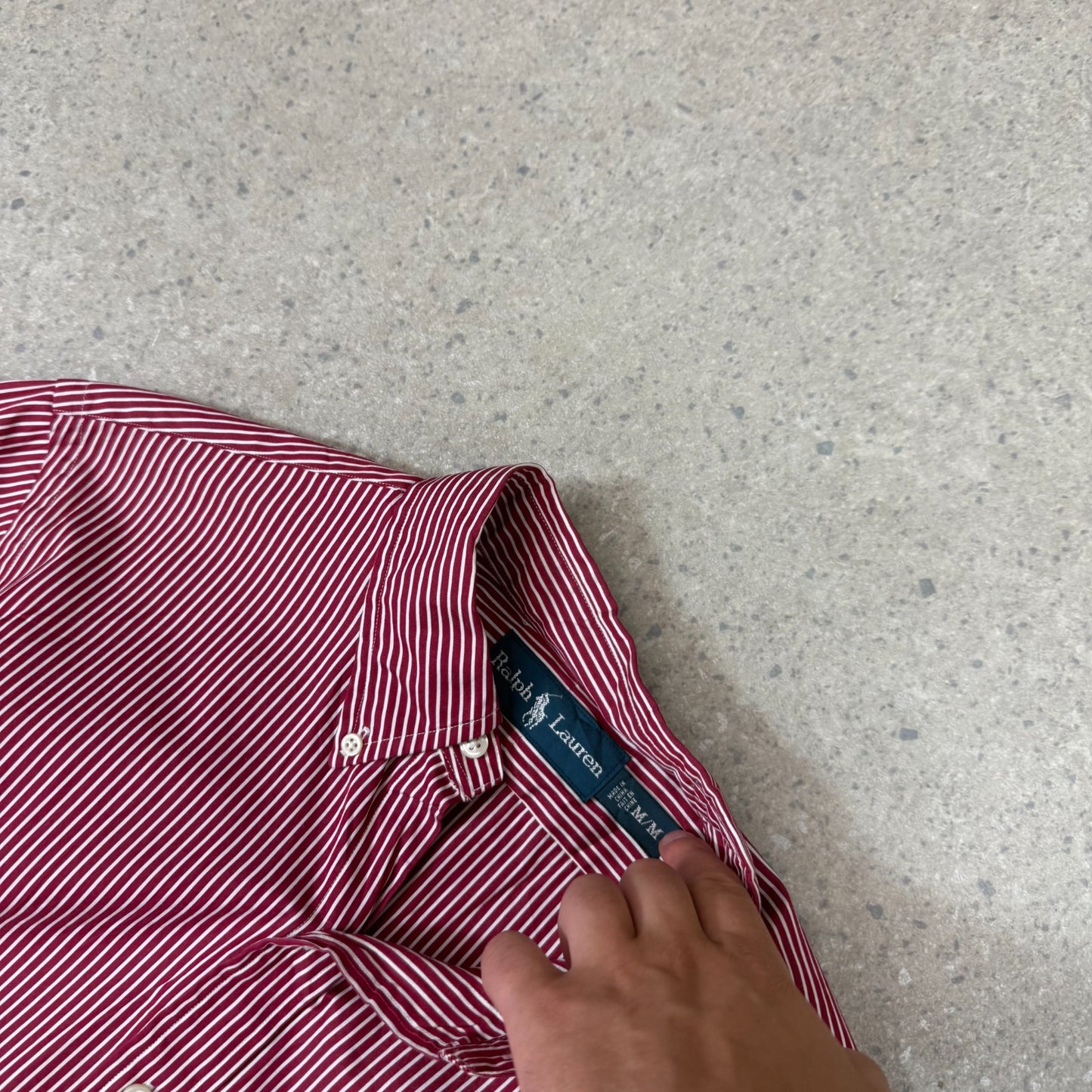 Ralph Lauren Shirt Medium Red Striped Colourway Long Sleeve