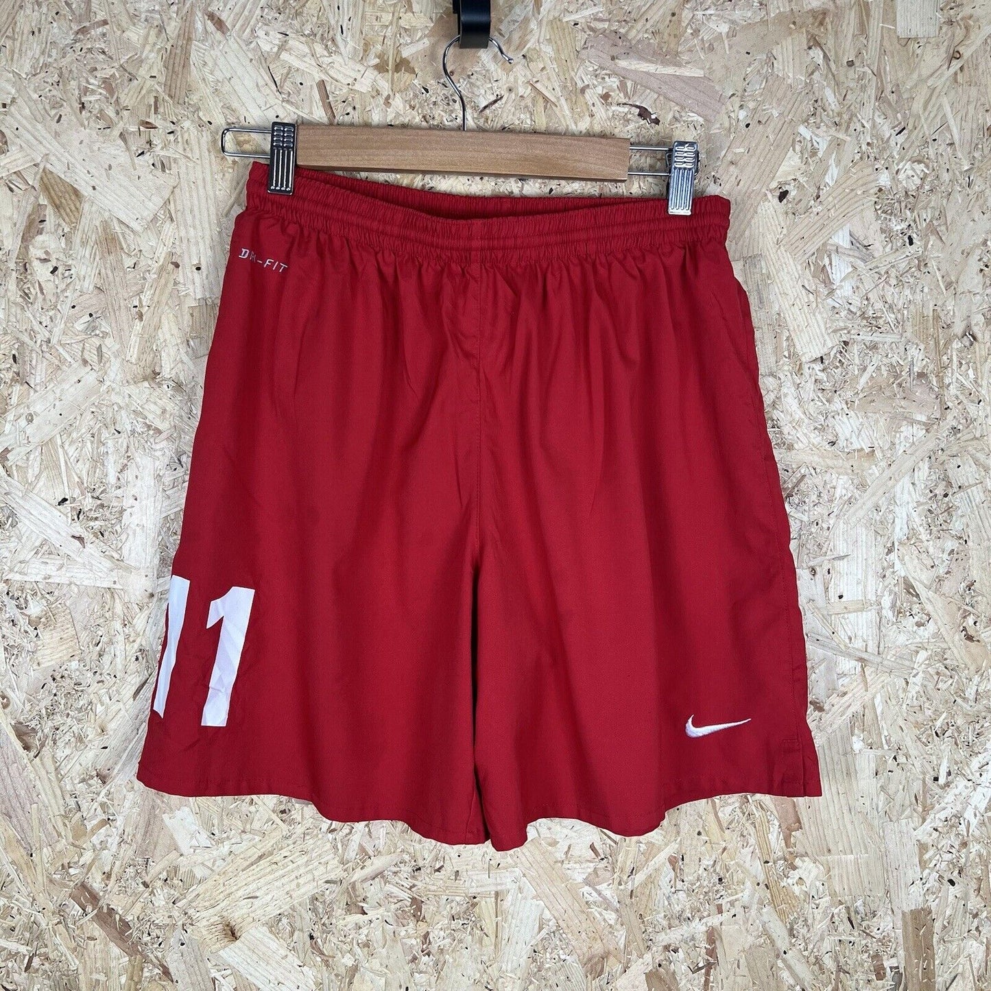 mens nike dri fit shorts Red medium White Logo