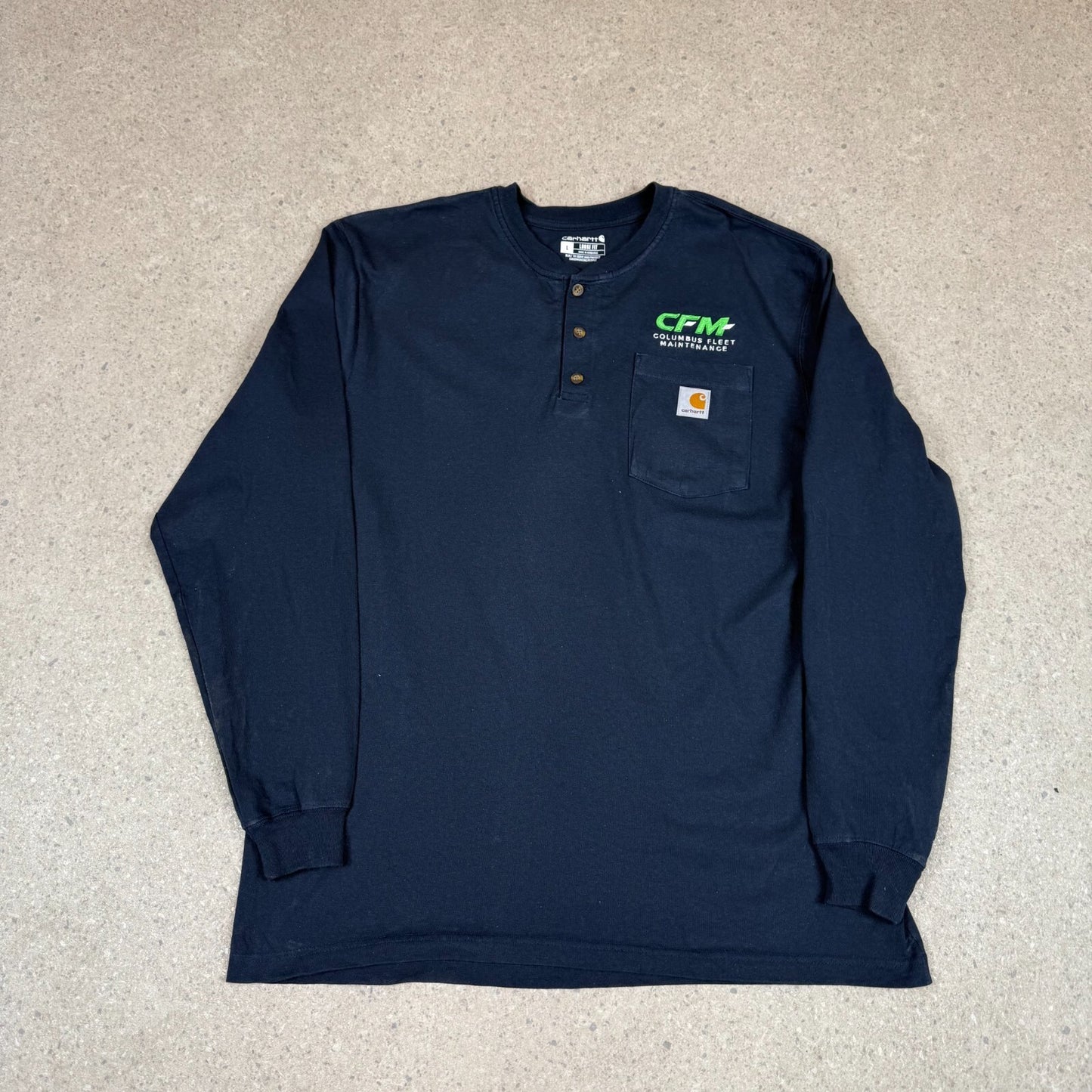 Carhartt Long Sleeve T Shirt Large Navy Colourway Embroidered Logo