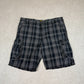 Lee Cargo Shorts 42” Black Check Relaxed Fit Pockets