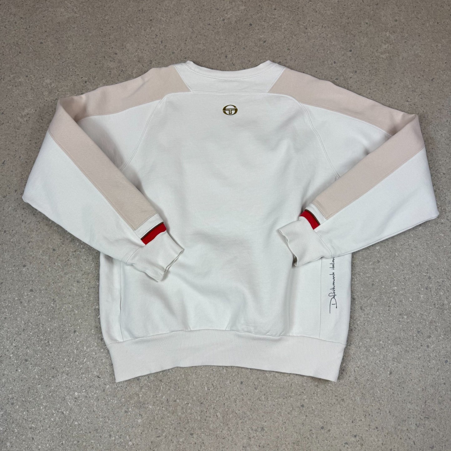 Sergio Tacchini Sweatshirt Large Cream Colourway Y2K Heavyweight