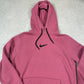 Nike Centre Swoosh Hoodie Medium Pink Colourway Heavyweight Vintage