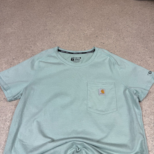 Carhattt T Shirt Medium Women’s Pocket Logo T Shirt Turquoise Colourway