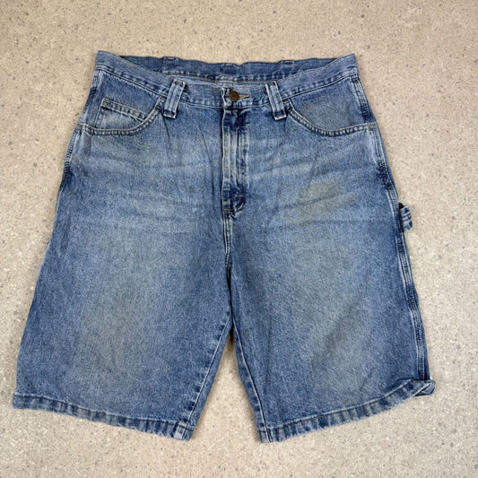 Wranger Carpenter Jorts 34” Blue Baggy Fit