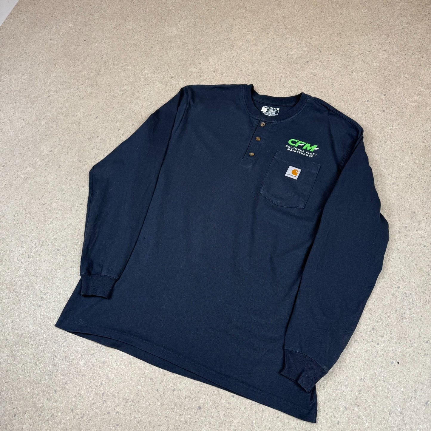 Carhartt Long Sleeve T Shirt Large Navy Colourway Embroidered Logo