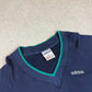 Vintage 90s Adidas V Neck Sweater Large Navy Green
