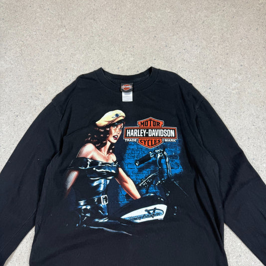 Hardly Davidson Long Sleeve Large Black Bossier City LA