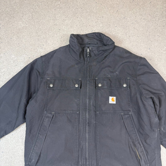 Carhartt Jacket Large Black Colourway Duck Canvas Embroidered Logo