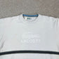 Lacoste Knit Sweater Mens White Black Striped Pullover Long Sleeve - small