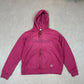 Carhartt Full Zip Hoodie Women’s Large Pink Embroidered Logo Full Zip Hooded