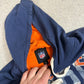 Denver Broncos Hoodie Medium Navy Orange NFL Embroidered Logo Y2K Football