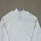 Ralph Lauren 1/4 Zip XXL White Colourway Embroidered Logo Long Sleeve