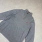 Ralph Lauren 1/4 Zip Large Grey Colourway Embroidered Logo Relaxed Fit