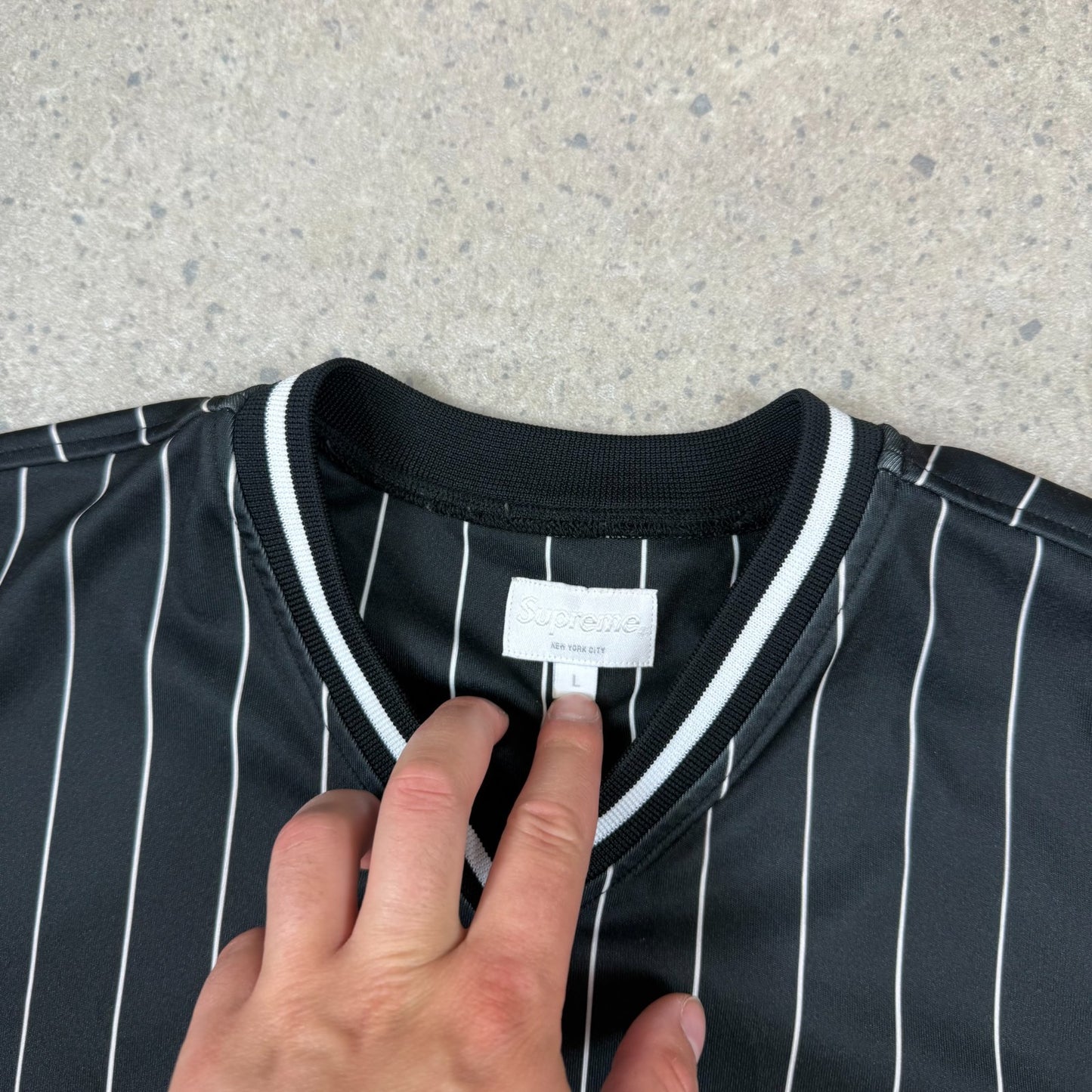 Supreme Baseball Jersey 2017 Large Black White Oversized Fit