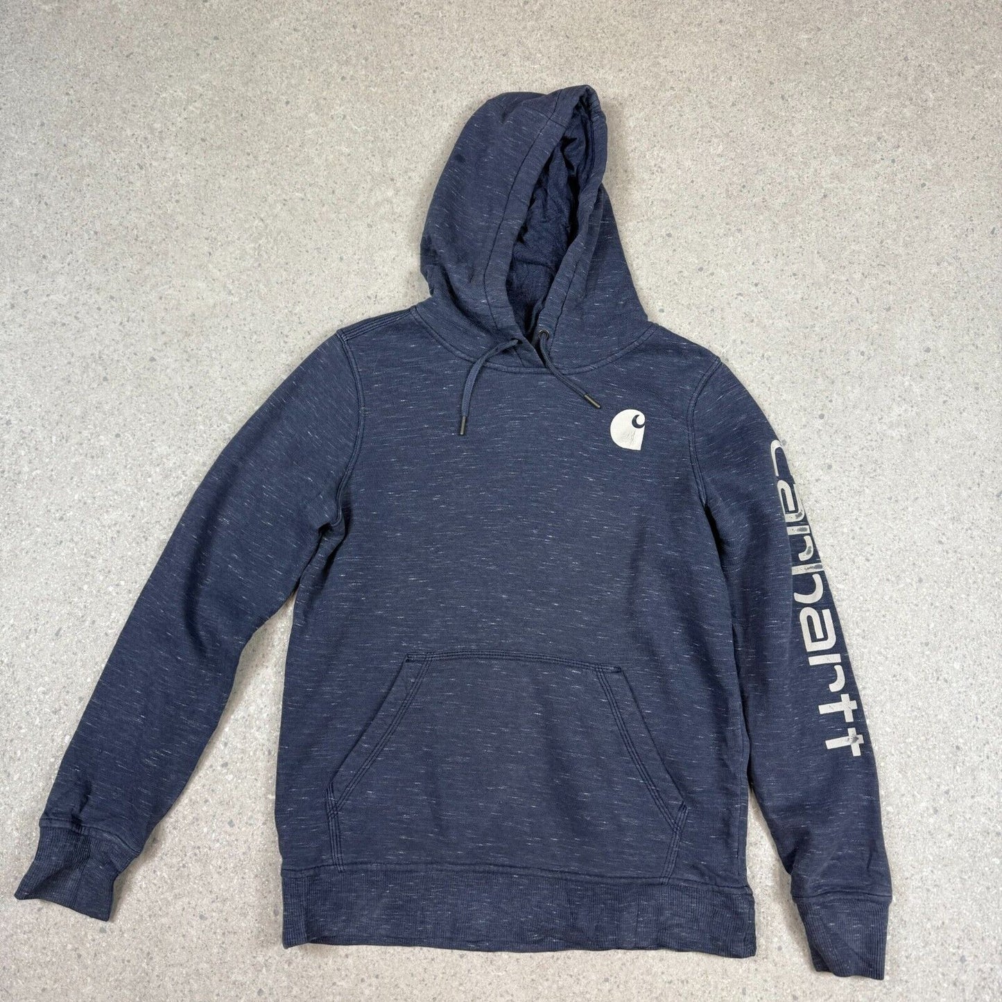 Carhartt Hoodie Small Spellout Navy Grey