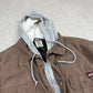 Dickies Shacket Large Brown Work Zip Hoodie Jacket Full Zip Lined Heavy Canvas